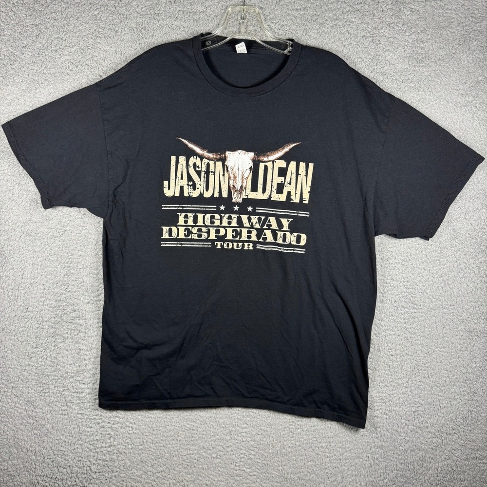 Jason Aldean Highway Desperado 2024 Tour T-Shirt Mens XL Black Fruit of the Loom